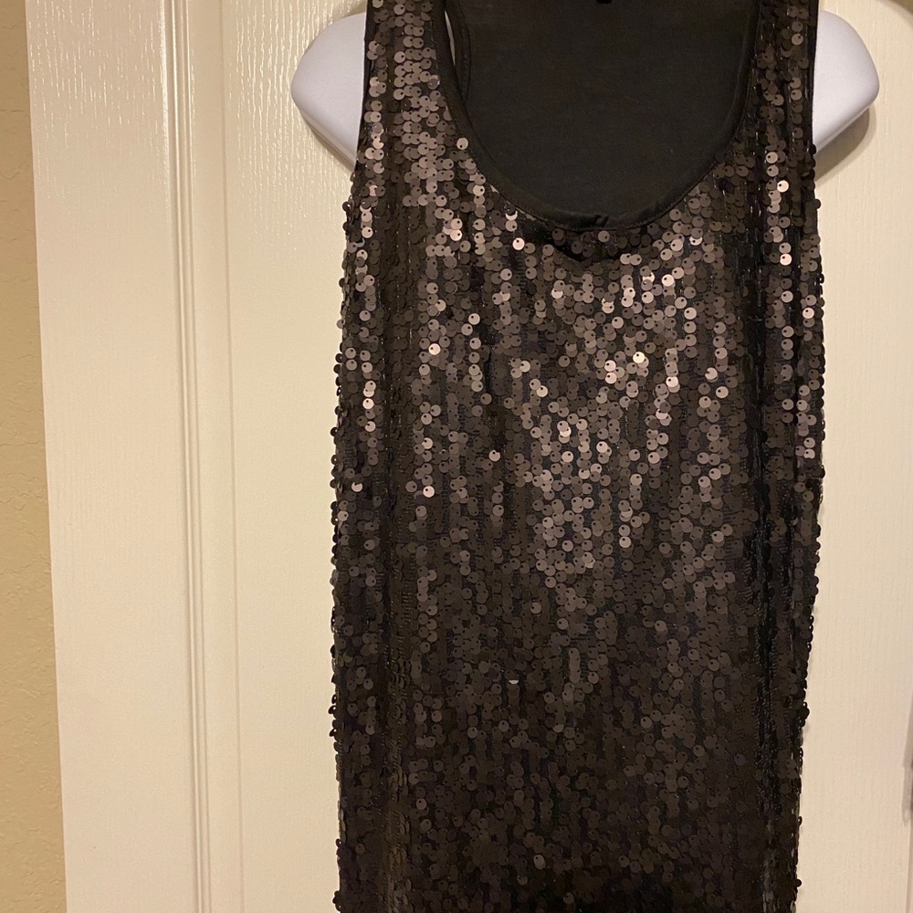 New Directions Black Sequin Tank Top